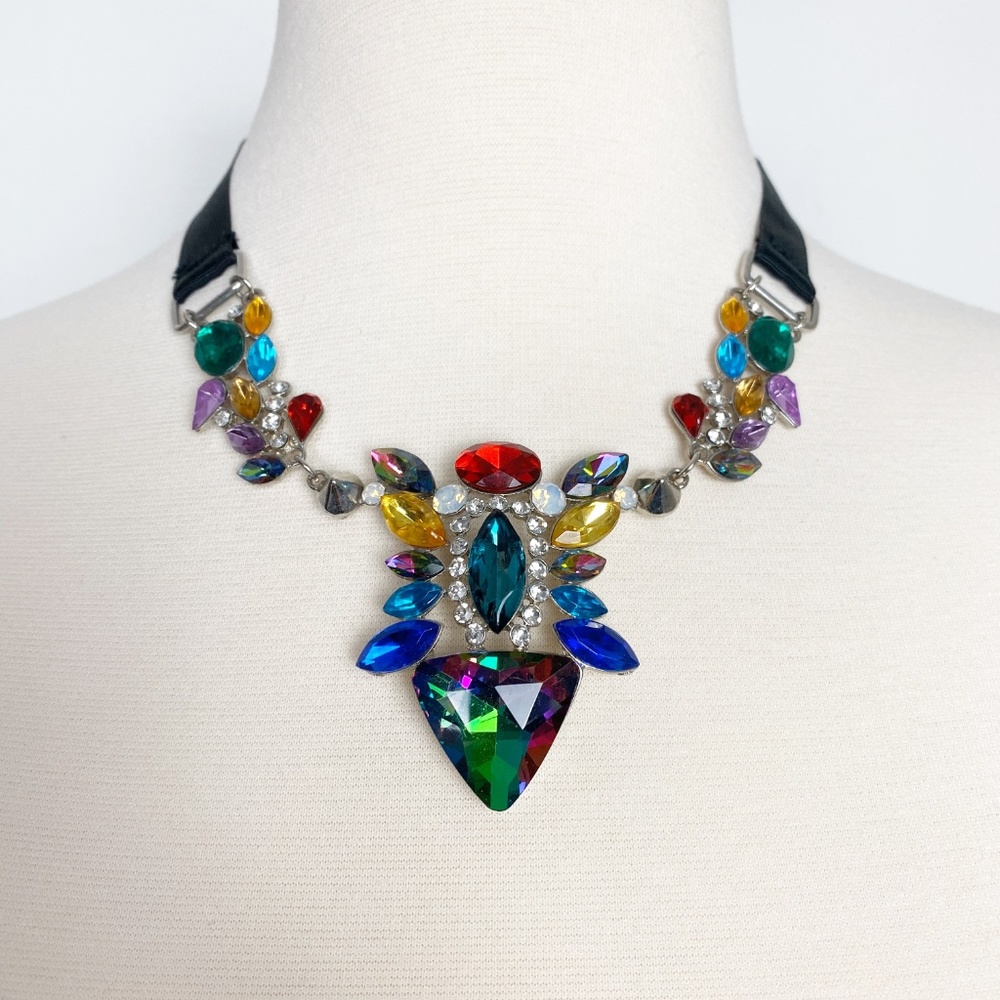 River Island Multicolor Jewel Statement Necklace